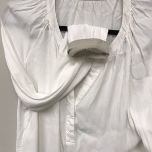 White 100% viscose (rayon) long sleeves top